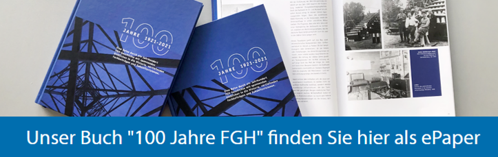 Der Jubiläumsband der FGH zum hundertjährigen Firmenjubiläum von vorne abgebildet.